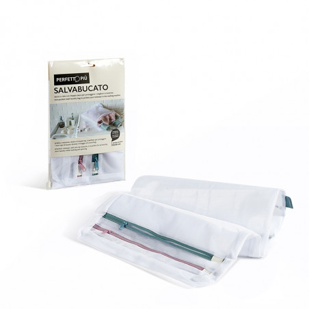 SACCO RETE LAVATRICE BIANCHERIA PER BUCATO CON ZIP TONDO 16X16CM 59472
