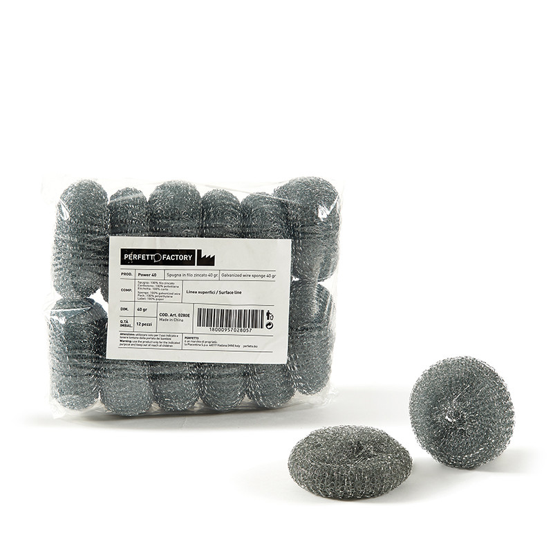 Spugne in filo zincato Power - 12 pz.