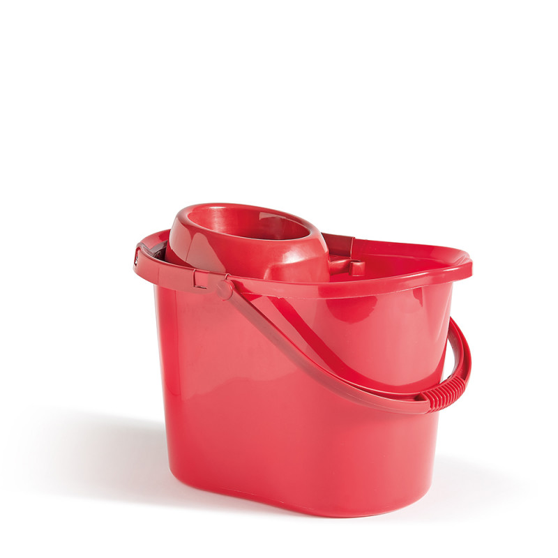 Secchio Con Strizzatore 15 Litri - Plastica Rossa, 39x28x30.5 Cm, Con Gancio Porta Manico - Foto 8
