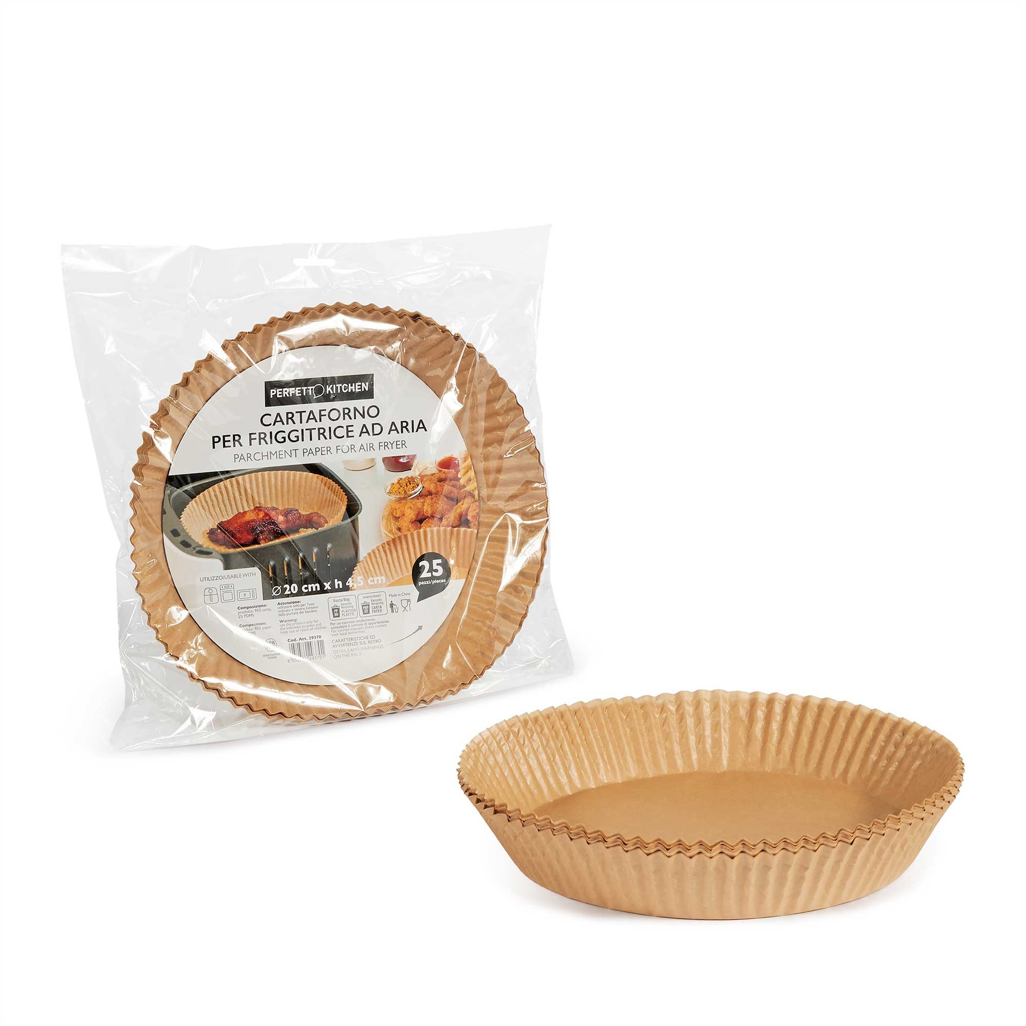 Carta forno per friggitrice ad aria Ø20cm - 25 pz