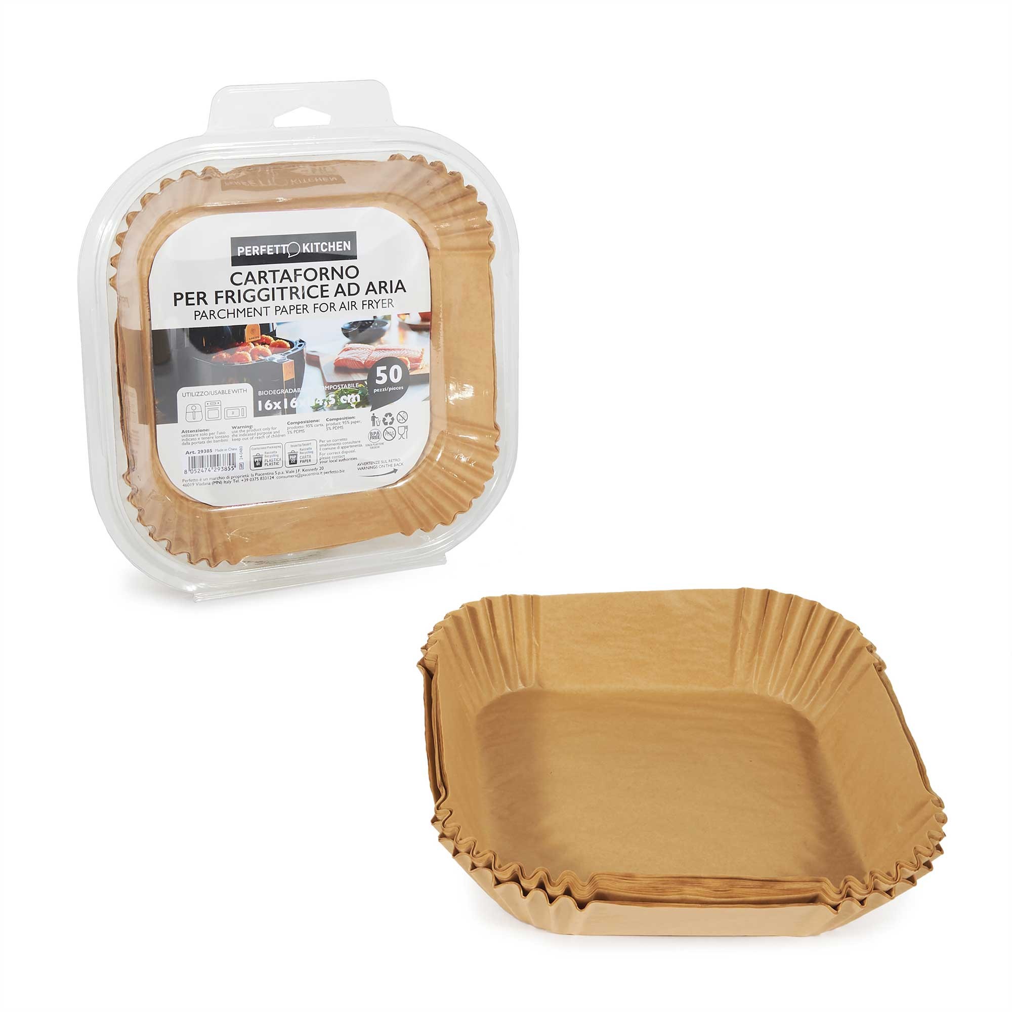 Carta Forno per friggitrice ad aria 16x16cm - 50 pz
